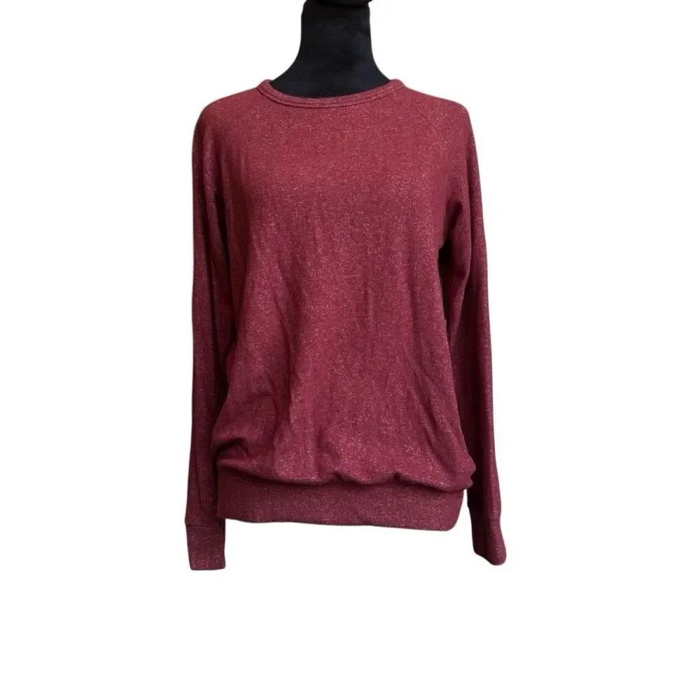 Buffalo David Bitton Small Marled Brick Red Lightweight Sweatshirt Soft Knit Pul